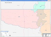 Keya Paha County Wall Map Color Cast Style
